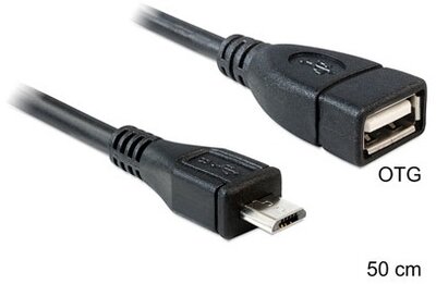 DeLock - USB micro-B>USB 2.0-A M/F OTG 50 cm - 83183