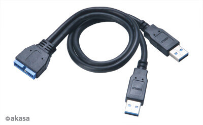 Akasa - USB A - USB3.0 átalakító 30cm - AK-CBUB12-30BK