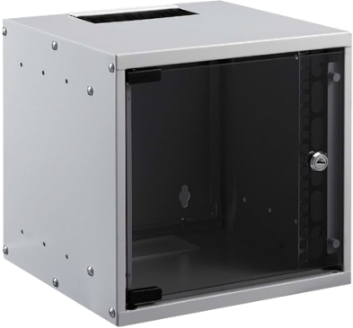 Mirsan Rack SOHO 10" 6U 300mm mély összeszerelt fali rack szekrény