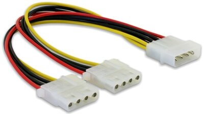 DELOCK 82100 Molex Y-Cable tápkábel -> 2x 4pin Molex