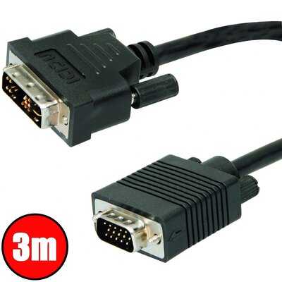 Noname - DVI - VGA M/M 3m kábel