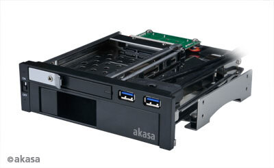 Akasa - belső mobil rack - Lokstor M51 - 2,5" és 3,5" HDD combo + 2x USB3.0 port - AK-IEN-01