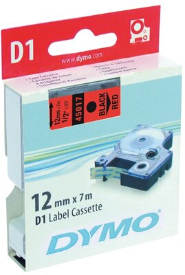 DYMO címke LM D1 alap 12mm fekete betű / piros alap