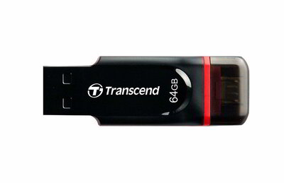 Transcend - JetFlash 340 OTG 64GB - Fekete/Piros