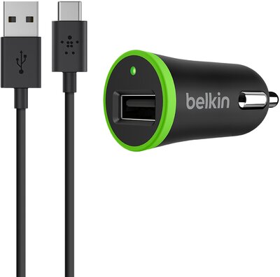 Belkin USB-C to USB-A Cable with Universal Car Charger 2.1A Black
