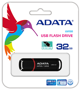 A-Data - UV150 Flash Drive 32GB - AUV150-32G-RBK