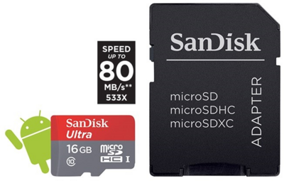 Sandisk - 16GB MicroSDHC Ultra Android - 139726