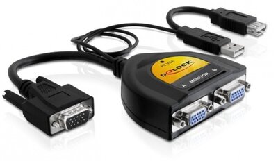 Delock - 2 portos VGA adat elosztó - 61968