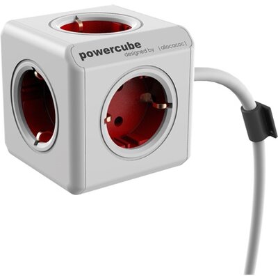 Allocacoc PowerCube Extended 1,5m elosztó fehér-piros