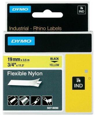DYMO címke Rhino nylon 19mm sárga