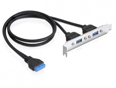 Delock USB 3.0 pinheader -> 2db USB 3.0 A F/F hátlapi kivezetés 0.5m