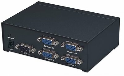 Manhattan 207348 Professional Video Splitter, 4-Port, VGA, SVGA, MultiSync