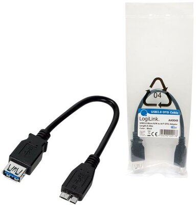LogiLink - USB 3.0 micro OTG kábel 20cm - AA0048