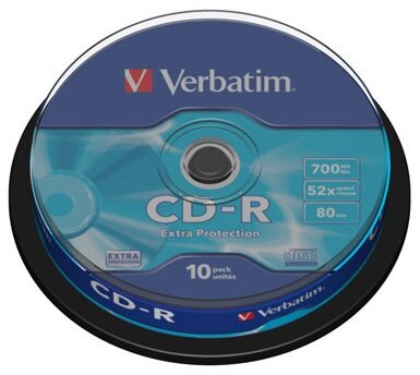 Verbatim CD-R 700 MB 52x Hengeres (10 db)