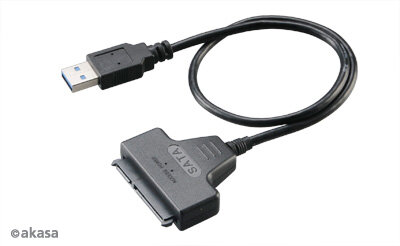 Akasa - USB3.0 kábel 2,5" SATA SSD ÉS HDD 0,4m- AK-AU3-03BK
