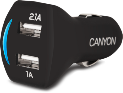 Canyon Smile Dual USB Car Charger 2.1A Black CNE-CCA22-SB