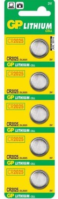 GP Batteries - Lithium CR2025 5db - GPCR2025-BL5