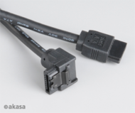 Akasa SATA3 kábel - 50cm 90°-ban elforgatott - fekete - 50cm - AK-CBSA01-05BK