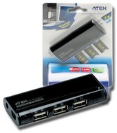 ATEN USB 2.0 Hub 4 portos mini fekete UH284