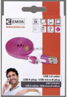 Emos - USB 2.0 micro kábel 1m rózsaszín - SM7001P
