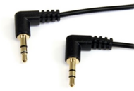 StarTech Jack stereo 3,5mm M/M audio kábel 0.3m egyenes/90° fekete
