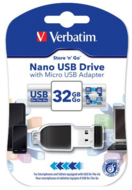 Verbatim Store 'N' Stay Nano Usb Drive 32GB + OTG Adapter