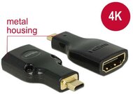 Delock - adapter HDMI Micro-D(M)->HDMI(F) High Speed HDMI with Ethernet 4k - 65664