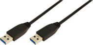LOGILINK - USB 3.0 kábel, A típusú apa - A típusú apa, 3 m, fekete - CU0040