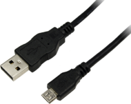 LOGILINK - USB 2.0 kábel, A típusú apa - micro B típusú apa, 5 m, fekete - CU0060