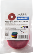LOGILINK - kábelszorító, tépőzaras, 4 m, piros - KAB0052