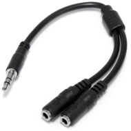 Startech - Slim Stereo Splitter Cable - 3.5mm Male to 2x 3.5mm Female