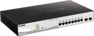 D-Link Switch 8x1000Mbps+ 2 SFP POE Smart (802.3af/802.3at/8 ports/130W) (fanless)