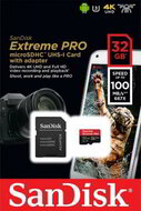 SANDISK - 32GB microSDHC Extreme Pro UHS-I V30 A1 + adapterrel - SDSQXCG-032G-GN6MA/173427