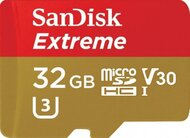 SANDISK - 32GB EXTREME microSDHC A1 C10 V30 UHS-I U3 + adapter GoPro - SDSQXAF-032G-GN6AA