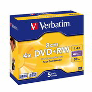 Verbatim - mini DVD+RW 5db/cs [ jewel case | 1.4GB | 4x ] - 43565