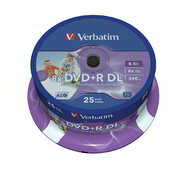 Verbatim - DVD+R DL 25db/cs [ cake box | 8.5GB | 8x| nyomtatható ] - 43667