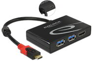 Delock USB Typ-C > 2 x USB 3.0 (F) + HDMI (F) 4K (DP Alt Mode) adapter
