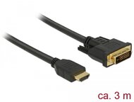 Delock - 85655 - HDMI - DVI 24+1 kétirányú kábel 3 m