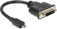 Delock - 65563 - HDMI mikro-D dugó - DVI 24+5 pol. aljzat átalakító, 20 cm kábel