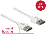 Delock - 85122 - HDMI-kábel Ethernettel - HDMI-A-csatlakozódugó > HDMI-A-csatlakozódugó, 3D, 4K, 1 m, vékony
