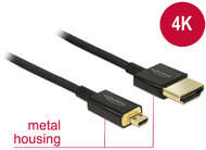 Delock - 84785 - Cable High Speed HDMI with Ethernet - HDMI-A male > HDMI Micro-D male 3D 4K 4,5m Slim Prem.