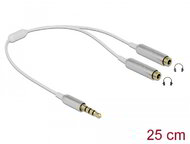DeLock - 65576 - Cable audio splitter stereo jack male 3.5mm 4 pin > 2x stereo jack female 3.5mm 4 pin 25cm