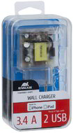 RivaCase - RivaPower VA4125 TD2 EN wall charger (2xUSB/3.4A) with MFi Lightning cable Transparent