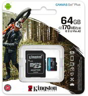 Kingston - MICROSDXC Canvas Go! Plus 64GB + adapter - SDCG3/64GB
