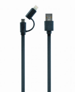 Gembird CC-USB2-AMLM2-1M USB charging combo cable 1m Black