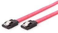 Gembird SATA 3 F/F adatkábel 0.5m piros metal clips