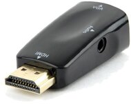 Gembird HDMI -> VGA Jack 3,5mm M/F adapter fekete