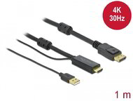 DELOCK - HDMI M DisplayPort M 4K cable 1m powered by USB A M - 85963