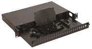 NIKOMAX - Optikai patch panel SC SM/MM 24 port, kihúzható, fekete - NMF-RP24SC-CS-1U-BK