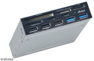 Akasa - 3,5" - USB2.0 5portos belső hub + kártyaolvasó - AK-ICR-16
